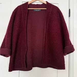 Susan Savill Women's Oversized Burgundy Open Cardigan - Size M-L